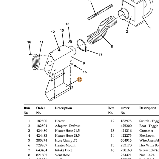 Grasshopper part 721099 — IPL diagram snippet (6x zoom, amber highlight)