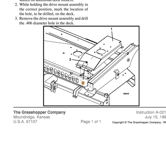 Grasshopper part 721113 — IPL diagram snippet (6x zoom, amber highlight)
