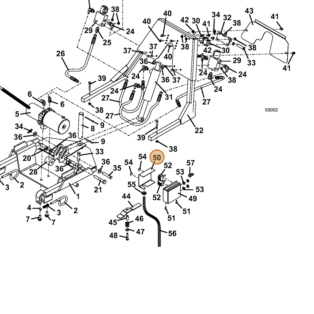 Grasshopper part 721117 — IPL diagram snippet (6x zoom, amber highlight)