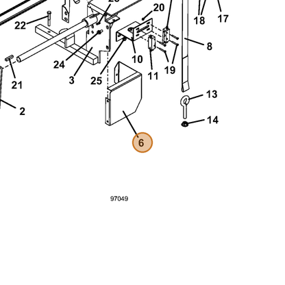 Grasshopper part 721121 — IPL diagram snippet (6x zoom, amber highlight)