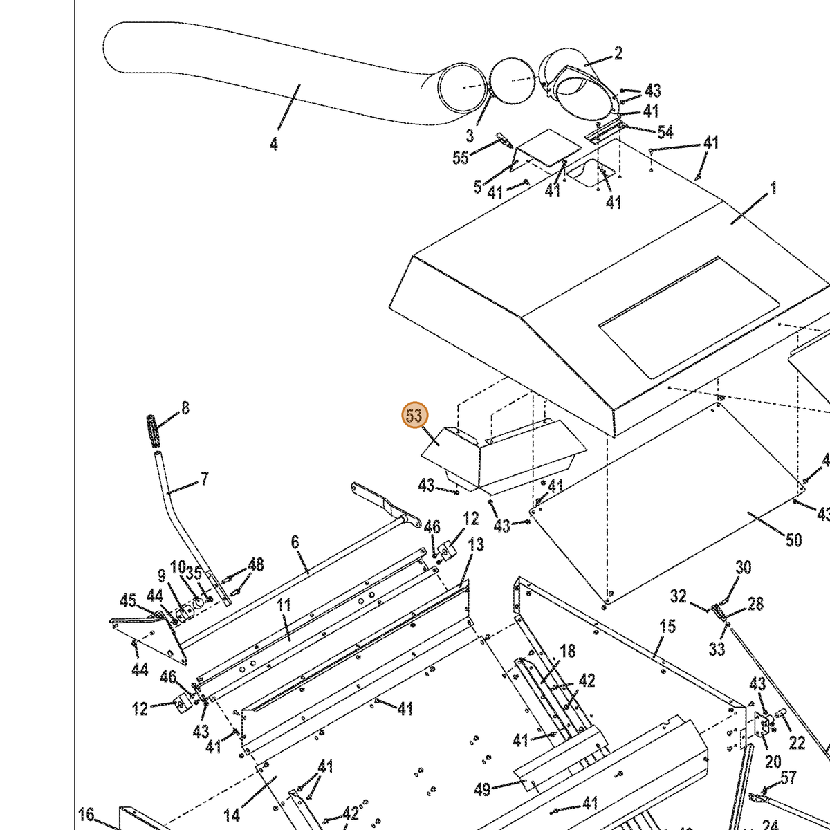 Grasshopper part 721187 — IPL diagram snippet (6x zoom, amber highlight)