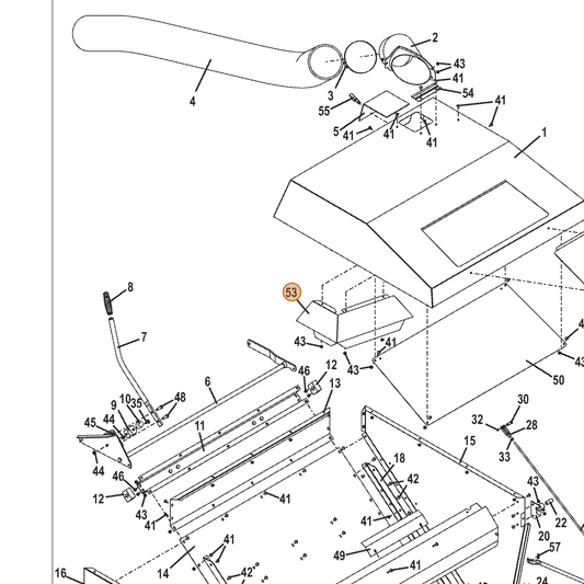 Grasshopper part 721187 — IPL diagram snippet (6x zoom, amber highlight)