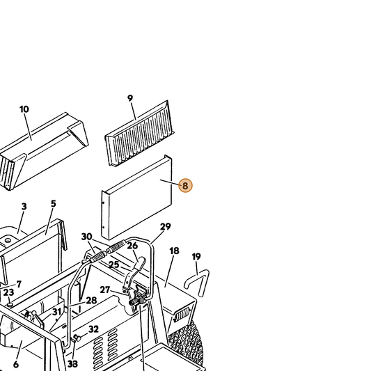 Grasshopper part 721222 — IPL diagram snippet (6x zoom, amber highlight)