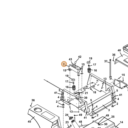 Grasshopper part 721232 — IPL diagram snippet (6x zoom, amber highlight)