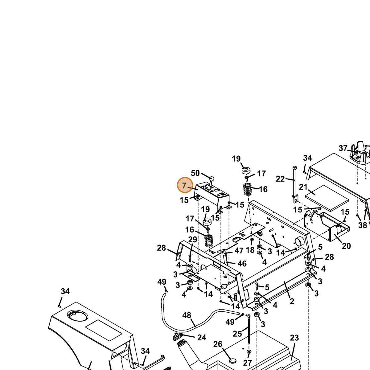 Grasshopper part 721265 — IPL diagram snippet (6x zoom, amber highlight)