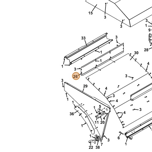 Grasshopper part 721301 — IPL diagram snippet (6x zoom, amber highlight)