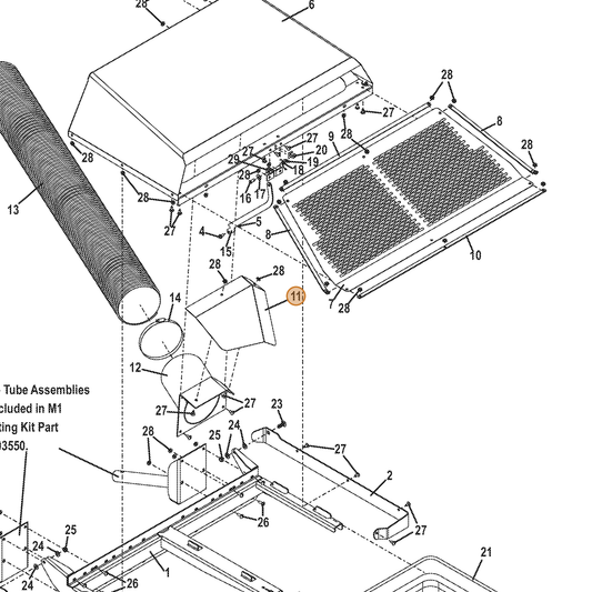 Grasshopper part 721331 — IPL diagram snippet (6x zoom, amber highlight)