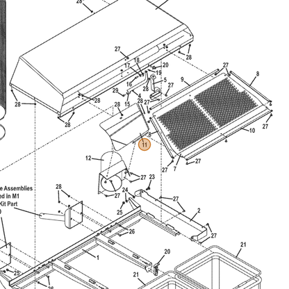 Grasshopper part 721334 — IPL diagram snippet (6x zoom, amber highlight)