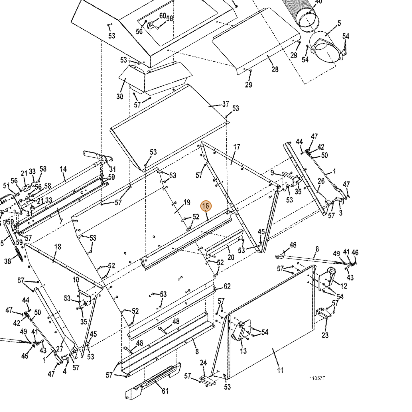 Grasshopper part 721357 — IPL diagram snippet (6x zoom, amber highlight)