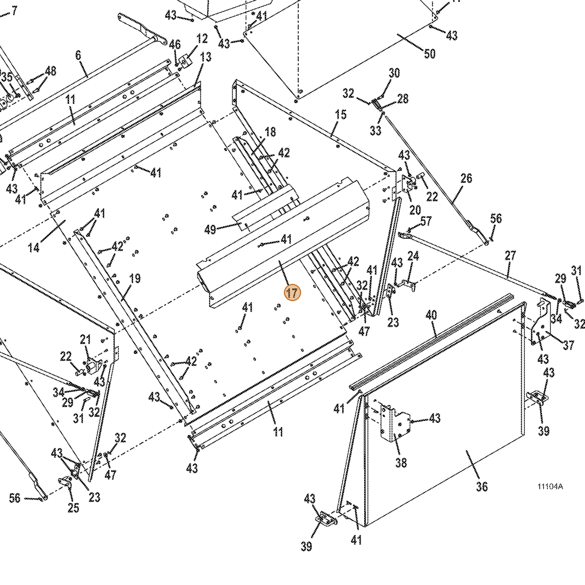 Grasshopper part 721368 — IPL diagram snippet (6x zoom, amber highlight)