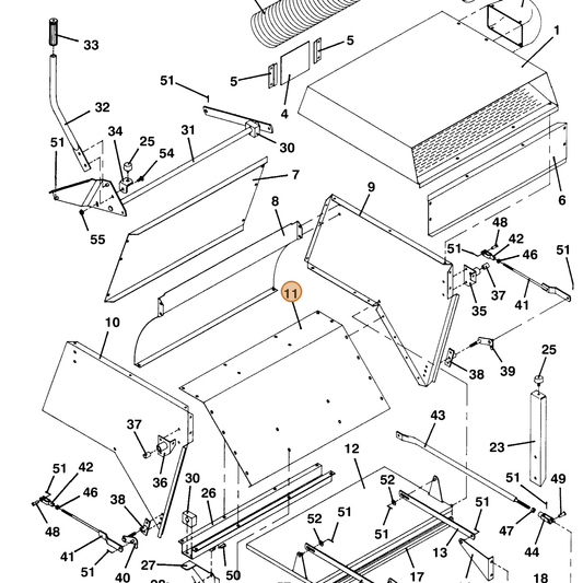 Grasshopper part 721414 — IPL diagram snippet (6x zoom, amber highlight)