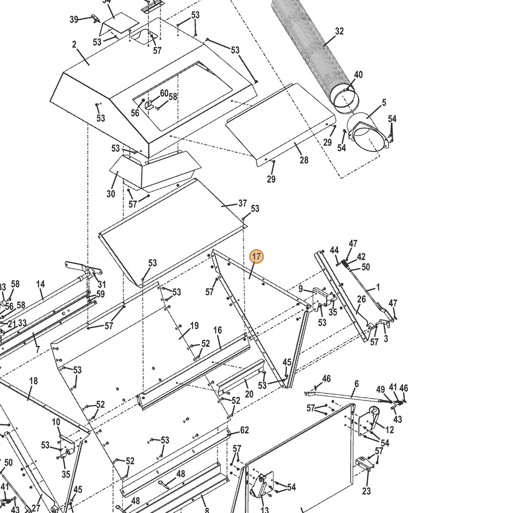 Grasshopper part 721460 — IPL diagram snippet (6x zoom, amber highlight)
