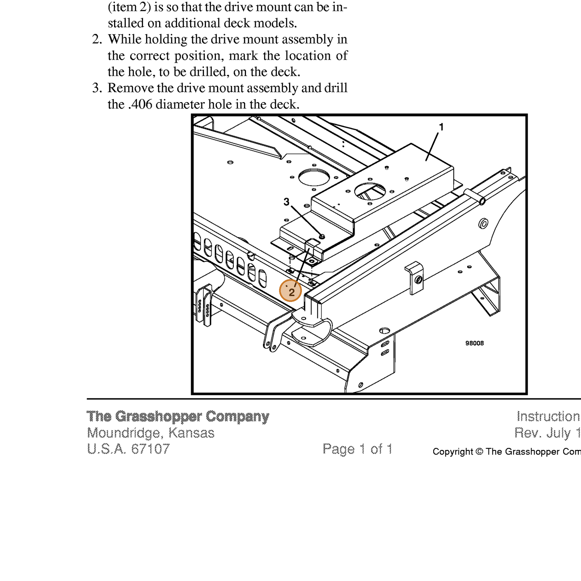 Grasshopper part 722079 — IPL diagram snippet (6x zoom, amber highlight)
