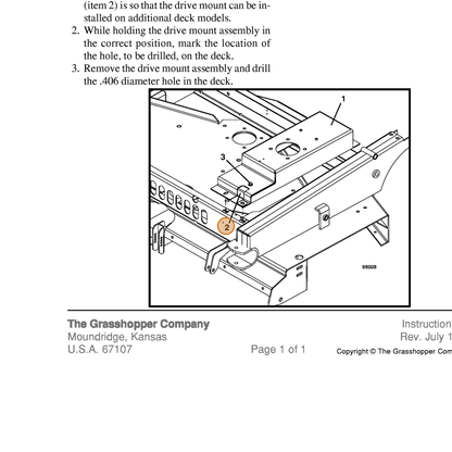 Grasshopper part 722079 — IPL diagram snippet (6x zoom, amber highlight)
