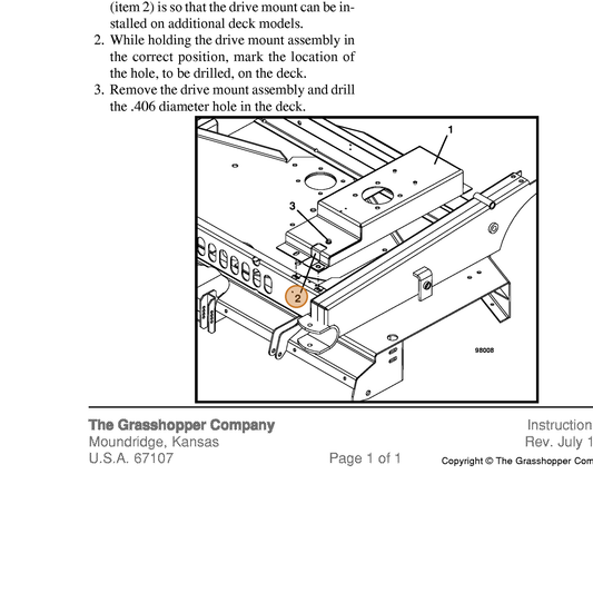 Grasshopper part 722079 — IPL diagram snippet (6x zoom, amber highlight)
