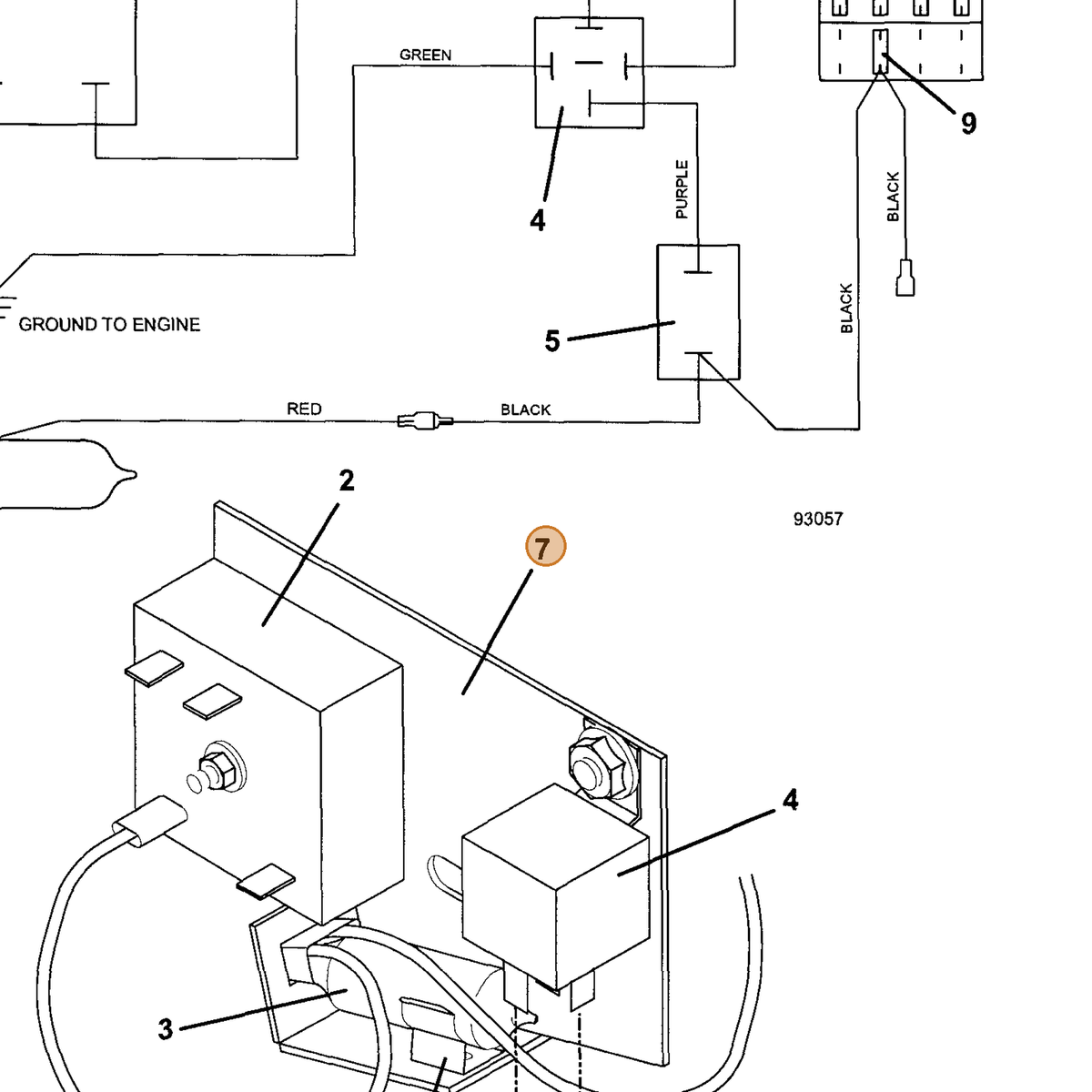 Grasshopper part 722121 — IPL diagram snippet (6x zoom, amber highlight)