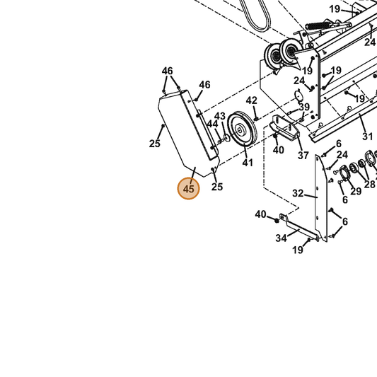 Grasshopper part 722142 — IPL diagram snippet (6x zoom, amber highlight)