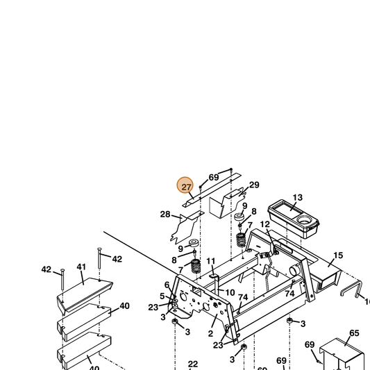 Grasshopper part 722147 — IPL diagram snippet (6x zoom, amber highlight)