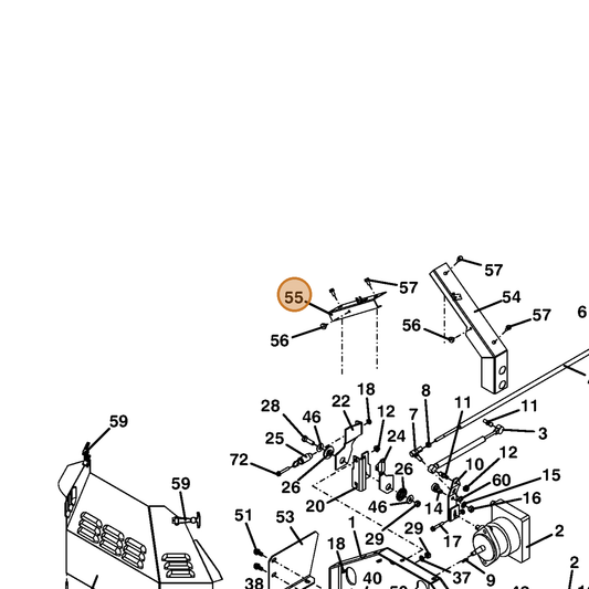 Grasshopper part 722148 — IPL diagram snippet (6x zoom, amber highlight)