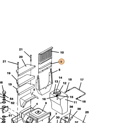 Grasshopper part 722172 — IPL diagram snippet (6x zoom, amber highlight)