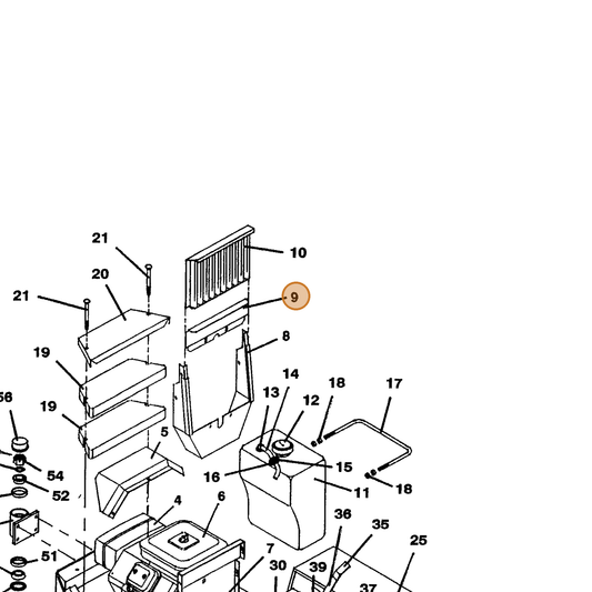 Grasshopper part 722172 — IPL diagram snippet (6x zoom, amber highlight)