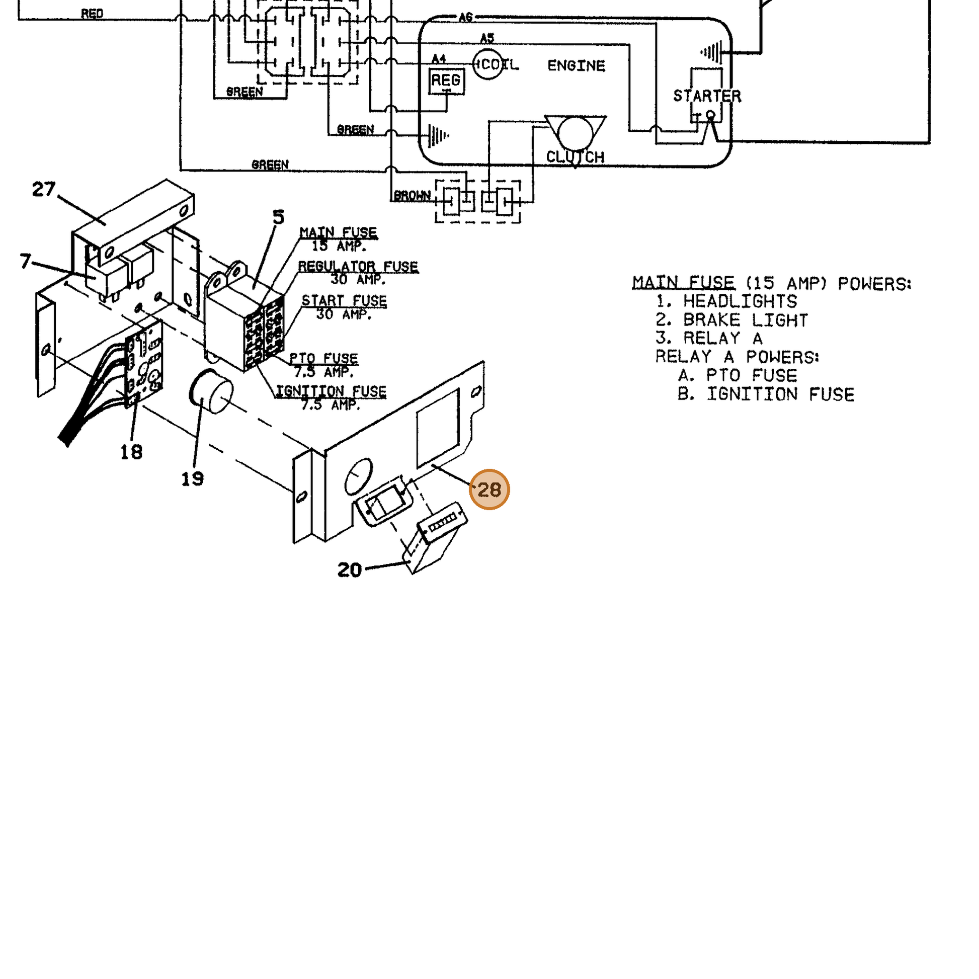 Grasshopper part 722176 — IPL diagram snippet (6x zoom, amber highlight)
