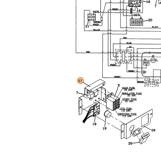 Grasshopper part 722204 — IPL diagram snippet (6x zoom, amber highlight)