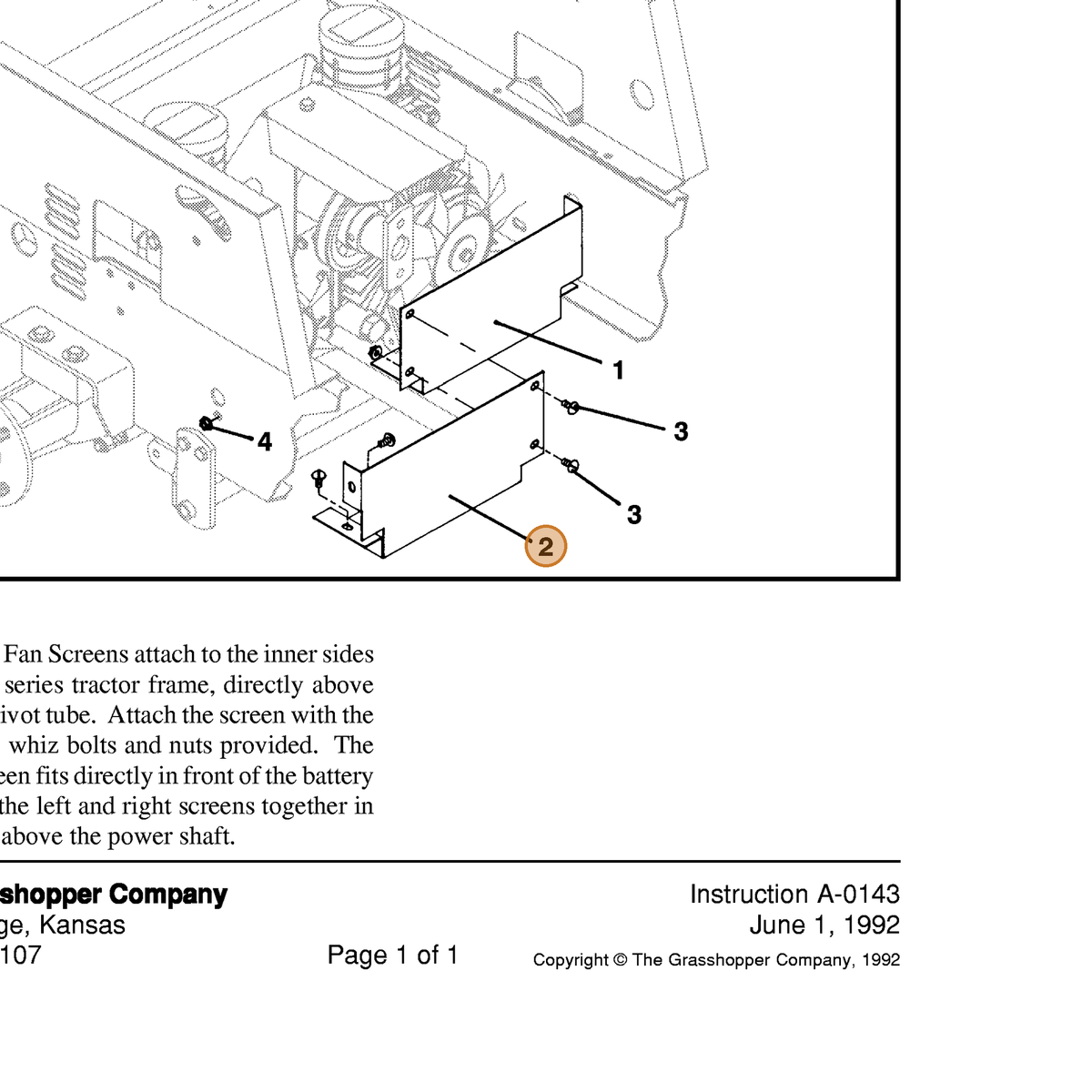 Grasshopper part 722218 — IPL diagram snippet (6x zoom, amber highlight)