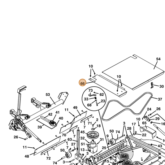 Grasshopper part 722219 — IPL diagram snippet (6x zoom, amber highlight)