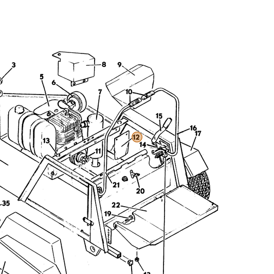Grasshopper part 722245 — IPL diagram snippet (6x zoom, amber highlight)