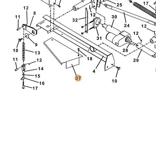 Grasshopper part 722261 — IPL diagram snippet (6x zoom, amber highlight)