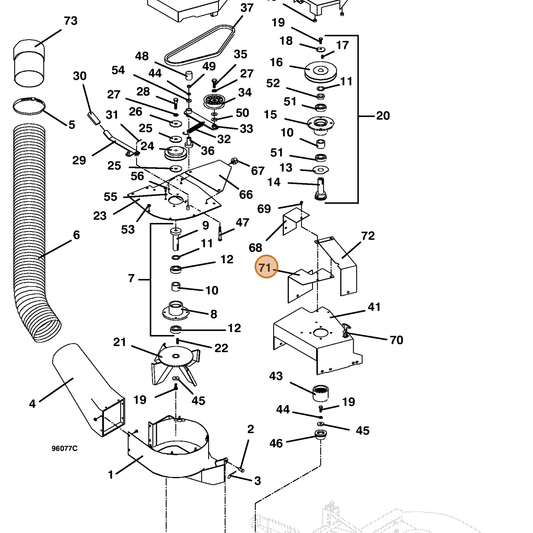 Grasshopper part 722264 — IPL diagram snippet (6x zoom, amber highlight)