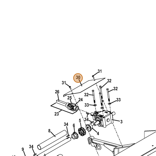 Grasshopper part 722291 — IPL diagram snippet (6x zoom, amber highlight)