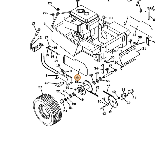 Grasshopper part 722306 — IPL diagram snippet (6x zoom, amber highlight)