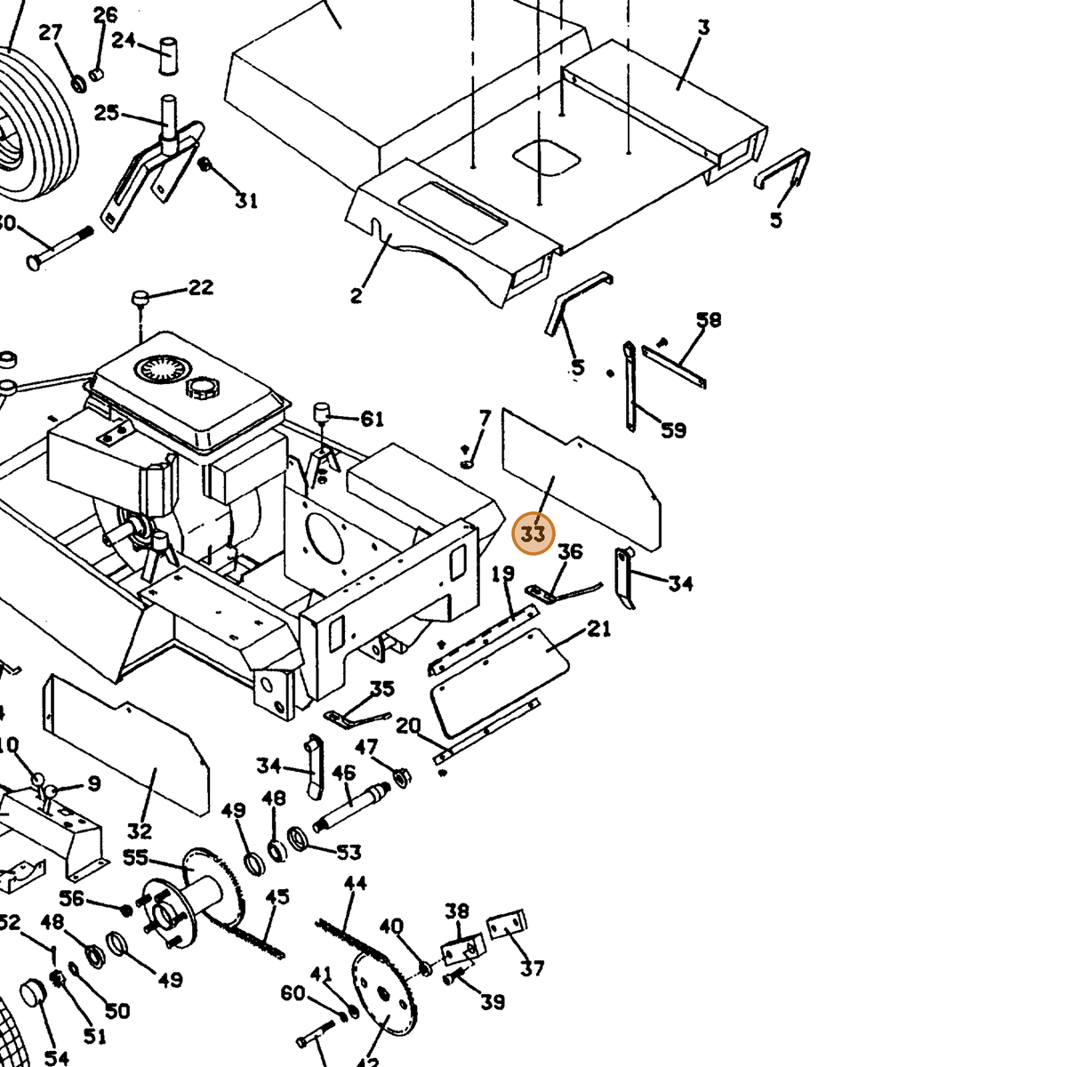 Grasshopper part 722307 — IPL diagram snippet (6x zoom, amber highlight)