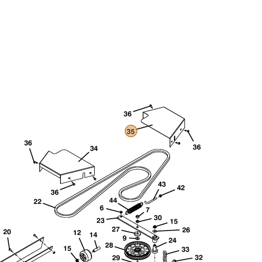 Grasshopper part 722334 — IPL diagram snippet (6x zoom, amber highlight)
