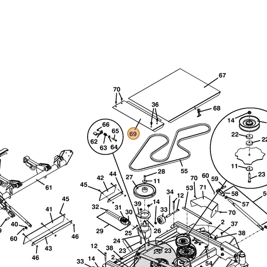 Grasshopper part 722339 — IPL diagram snippet (6x zoom, amber highlight)