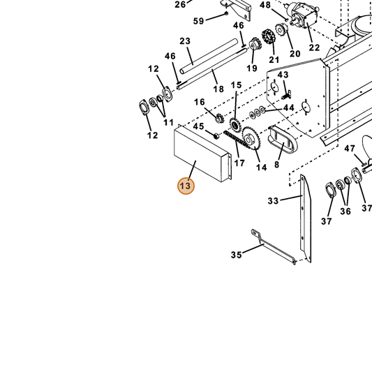 Grasshopper part 722382 — IPL diagram snippet (6x zoom, amber highlight)