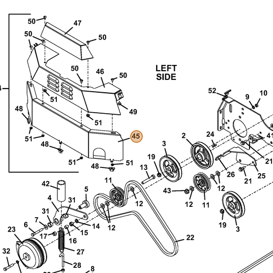 Grasshopper part 722383 — IPL diagram snippet (6x zoom, amber highlight)