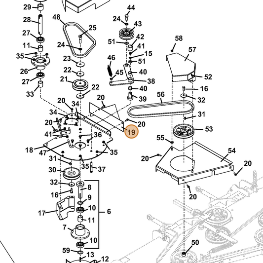 Grasshopper part 722384 — IPL diagram snippet (6x zoom, amber highlight)