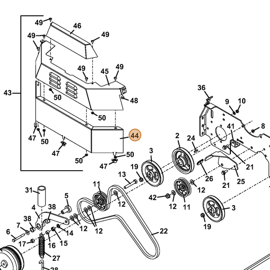 Grasshopper part 722418 — IPL diagram snippet (6x zoom, amber highlight)