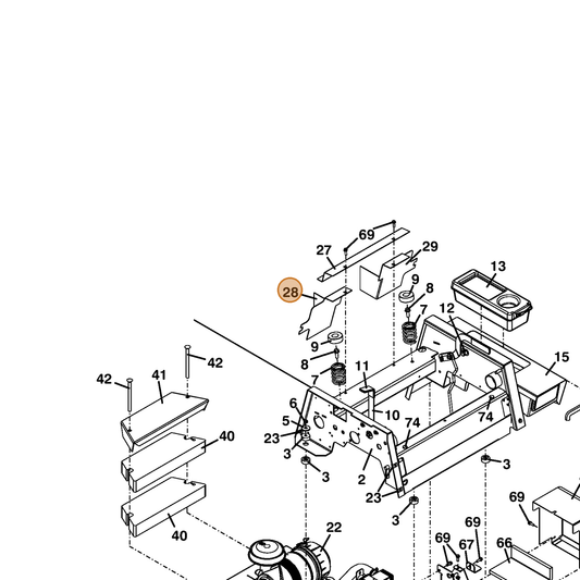 Grasshopper part 722423 — IPL diagram snippet (6x zoom, amber highlight)