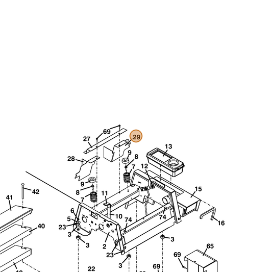 Grasshopper part 722424 — IPL diagram snippet (6x zoom, amber highlight)