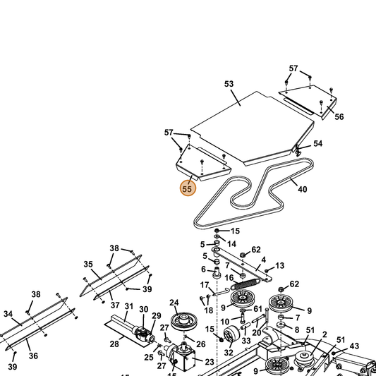 Grasshopper part 722498 — IPL diagram snippet (6x zoom, amber highlight)