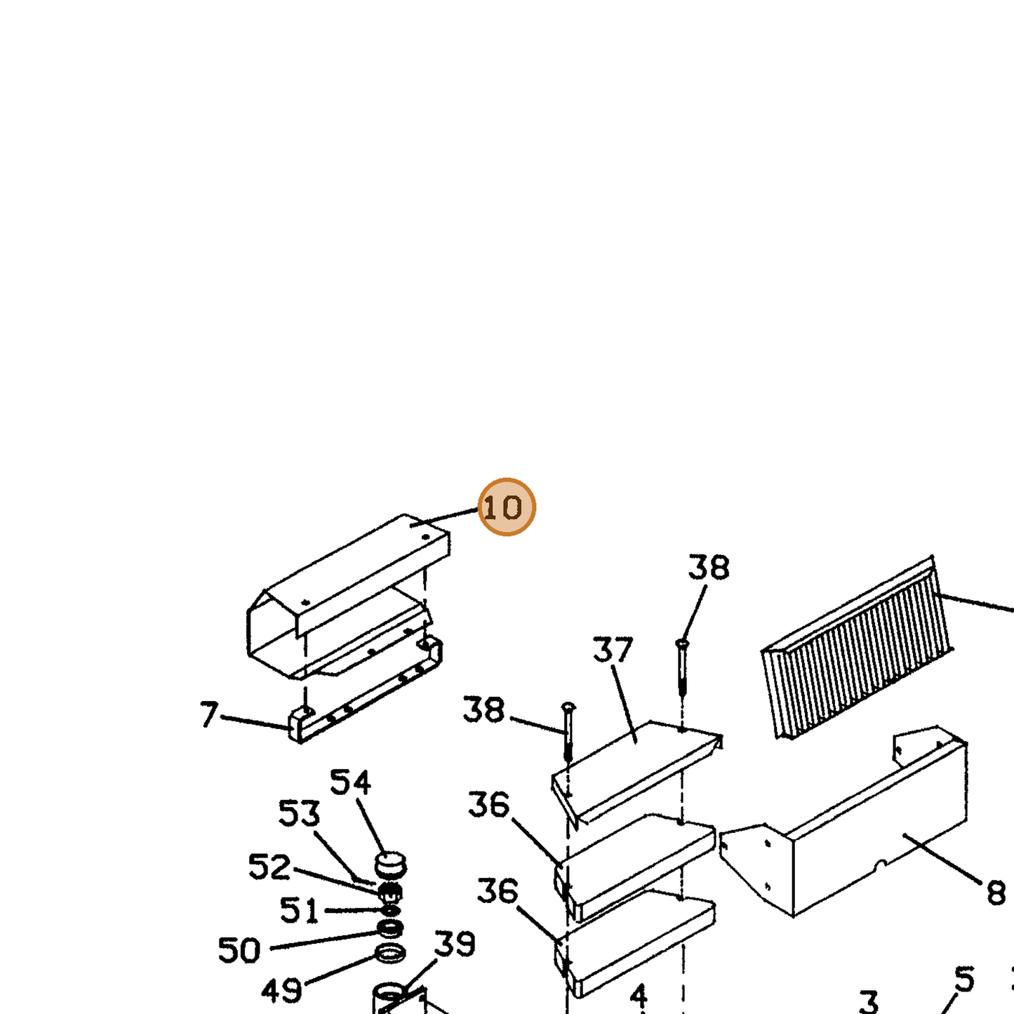 Grasshopper part 722511 — IPL diagram snippet (6x zoom, amber highlight)