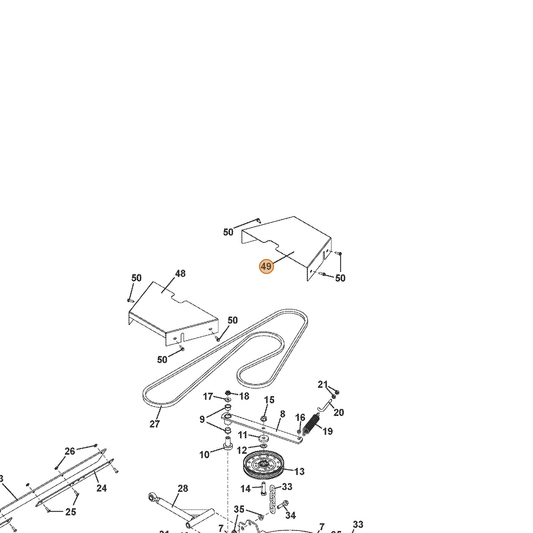Grasshopper part 722542 — IPL diagram snippet (6x zoom, amber highlight)