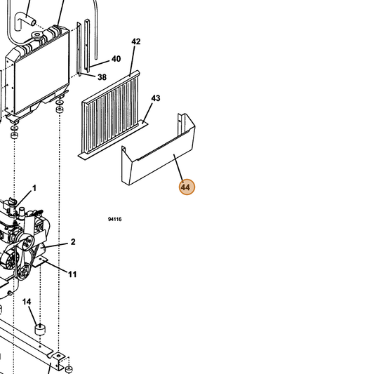 Grasshopper part 722553 — IPL diagram snippet (6x zoom, amber highlight)