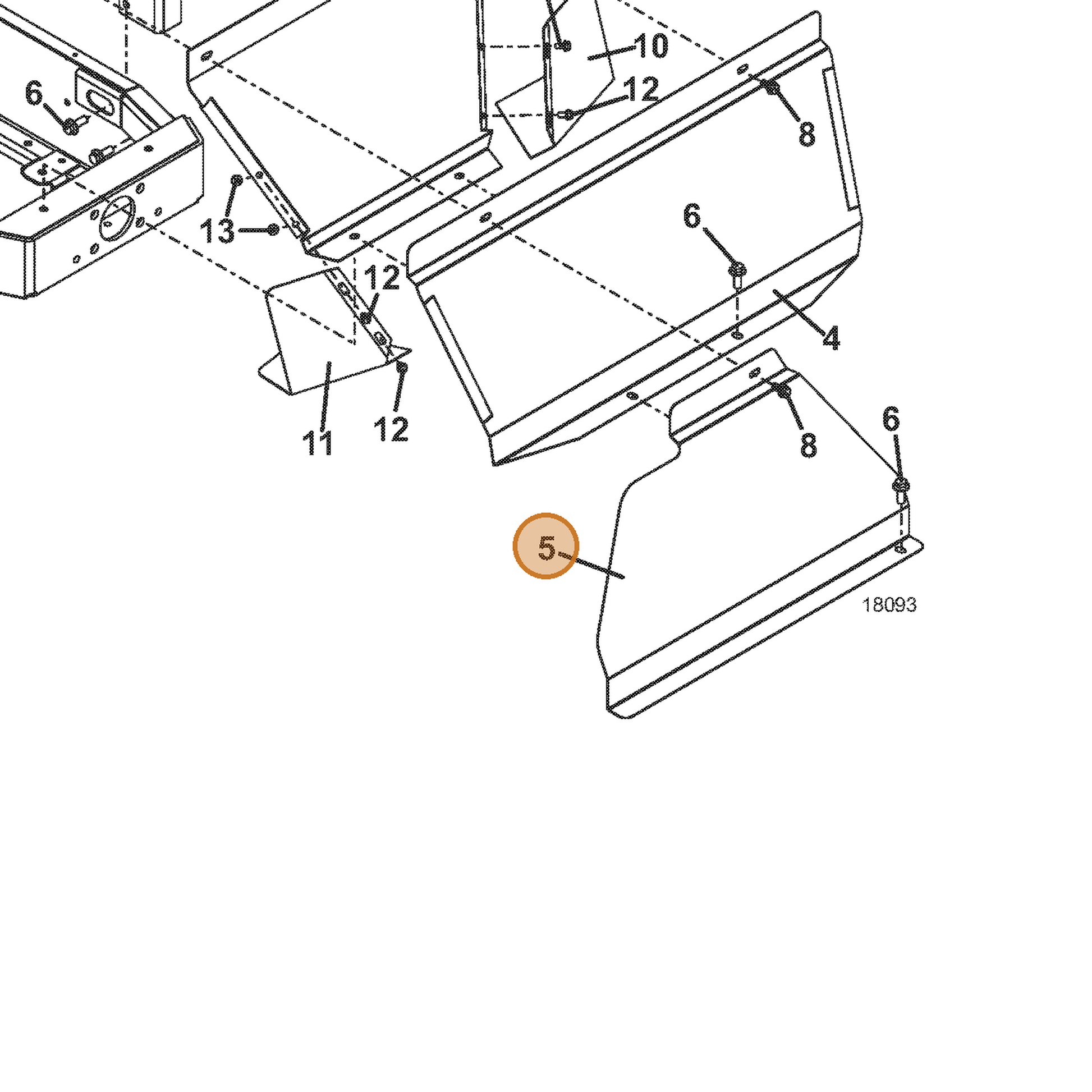 Grasshopper part 722557 — IPL diagram snippet (6x zoom, amber highlight)