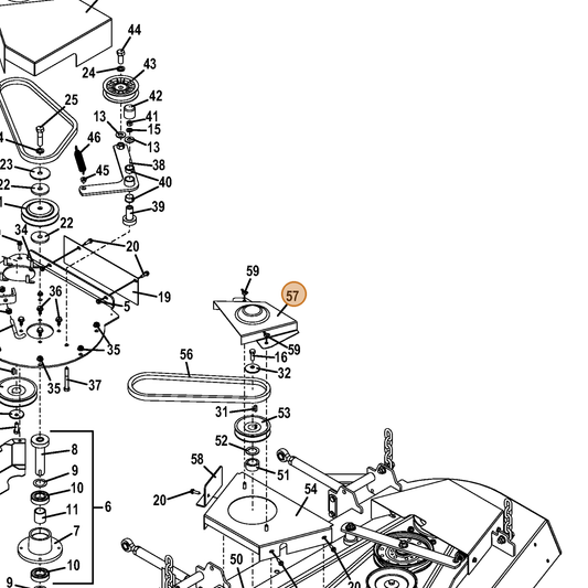 Grasshopper part 722657 — IPL diagram snippet (6x zoom, amber highlight)