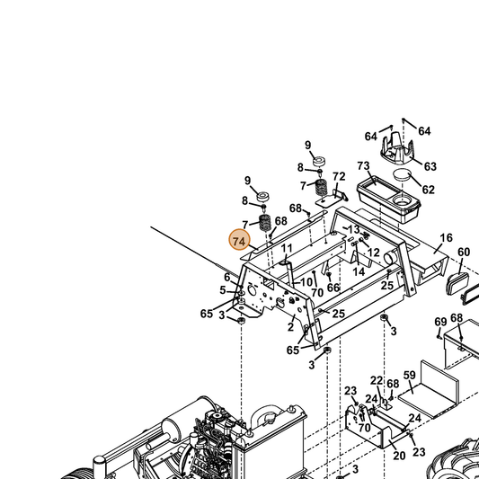Grasshopper part 722741 — IPL diagram snippet (6x zoom, amber highlight)